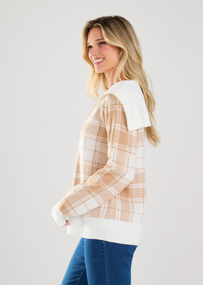 Plaid Half Zip Sweater French Dressing Jeans