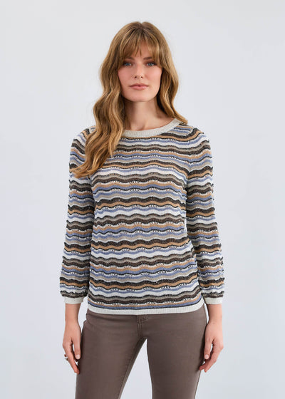 3/4 Sleeve Wave Stitch Sweater - Dream Pants