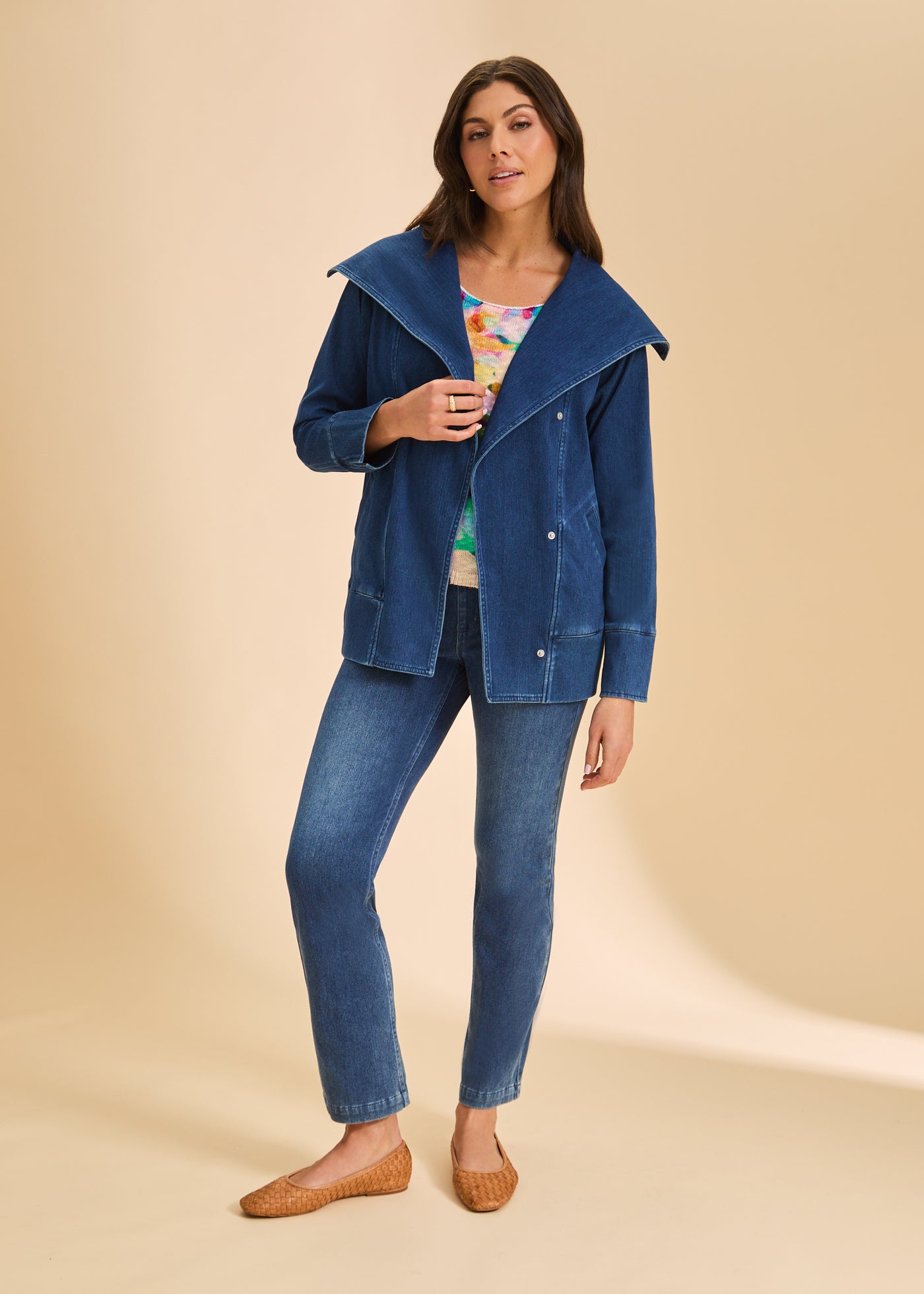 Draped Front Jacket French Dressing Jeans