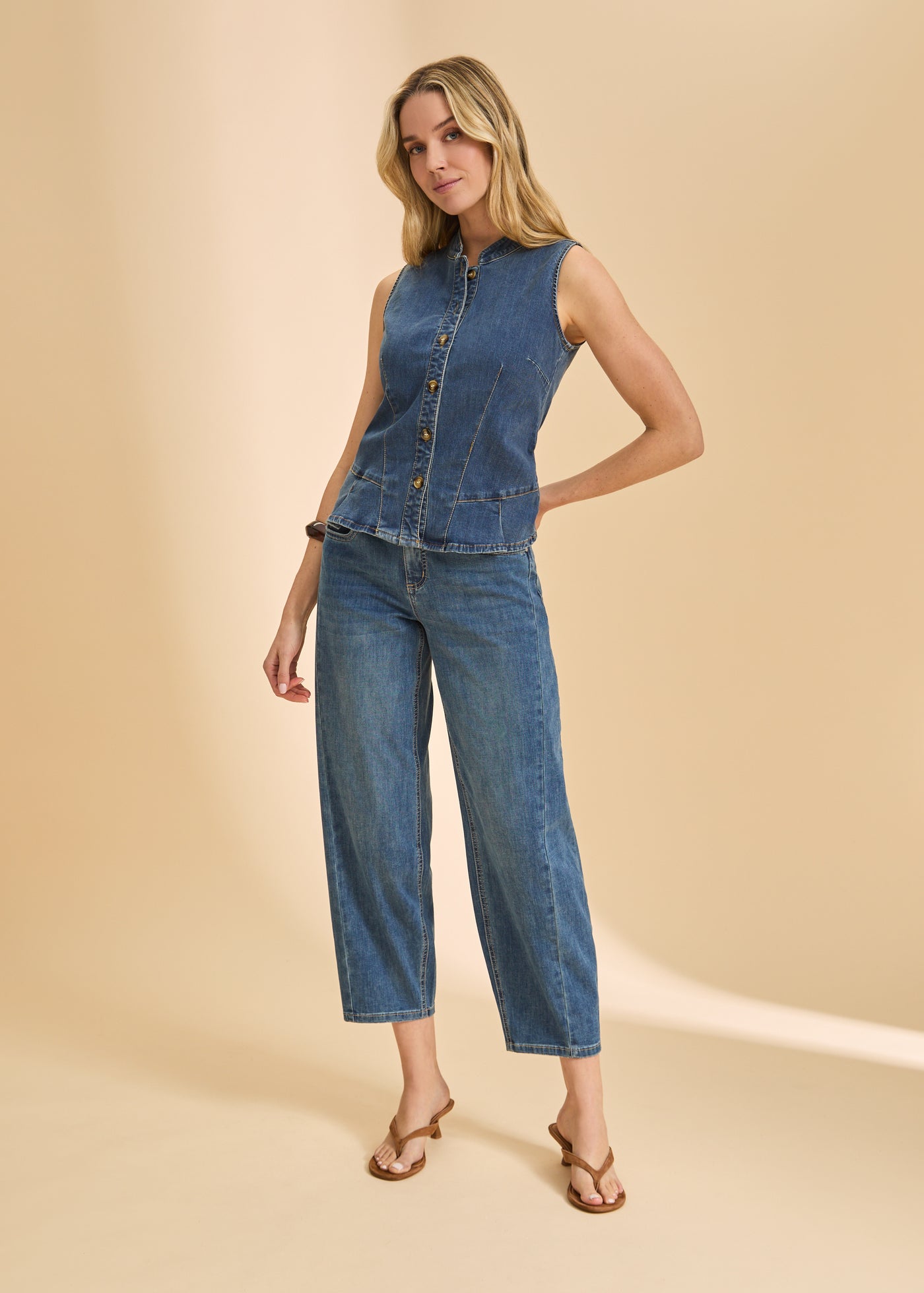 Button Up Vest French Dressing Jeans