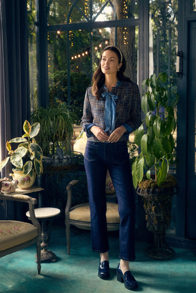 Tweed Collarless Jacket - Dream Pants