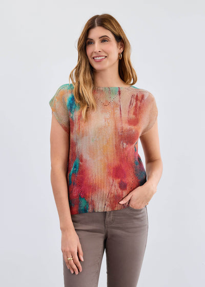 Cap Sleeve Printed Sweater - Dream Pants