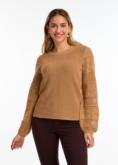 Long Sleeve Pointelle Sweater French Dressing Jeans