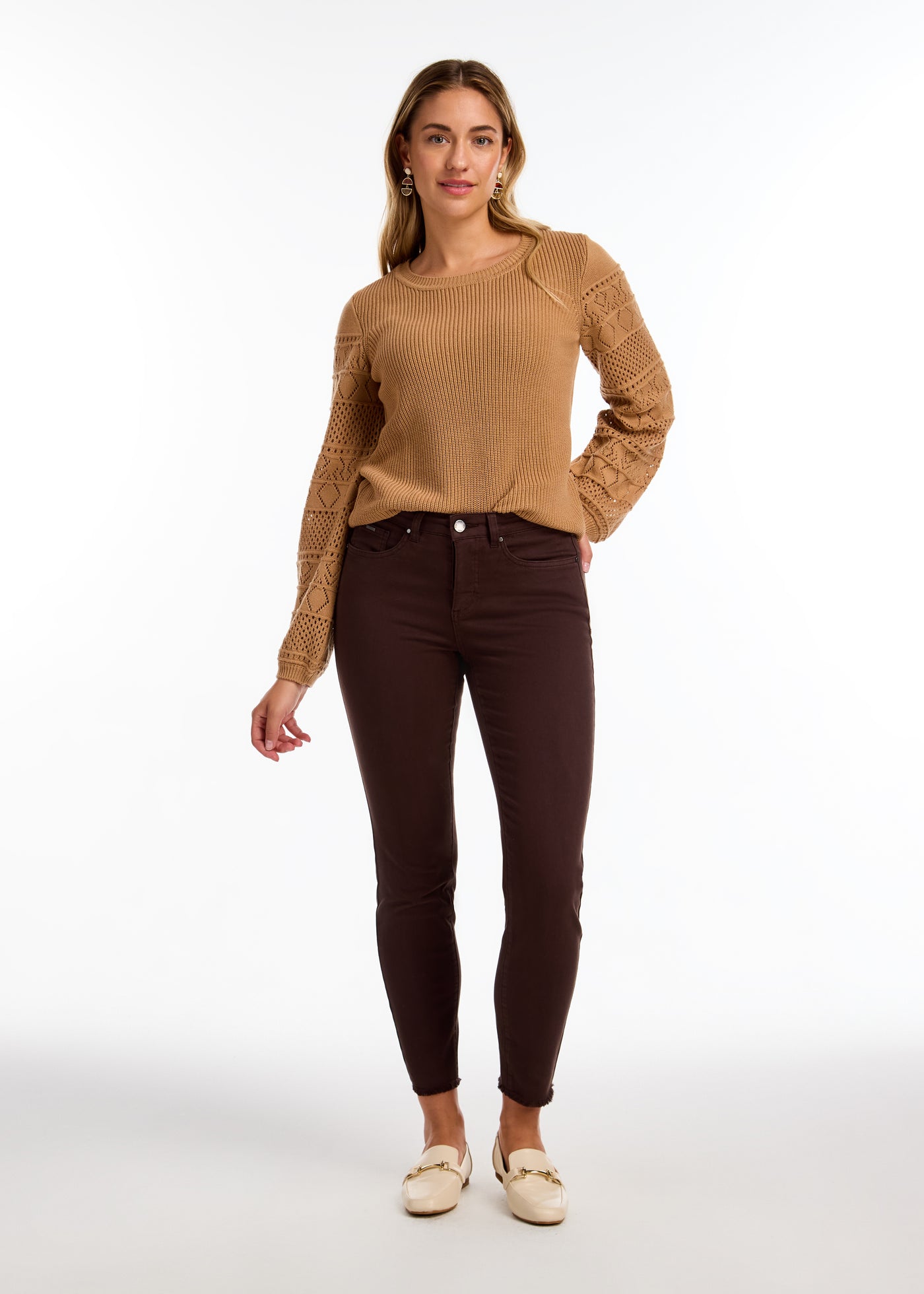 Long Sleeve Pointelle Sweater French Dressing Jeans