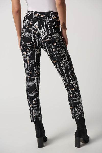 Joseph Ribkoff Face Print Cropped Pants 