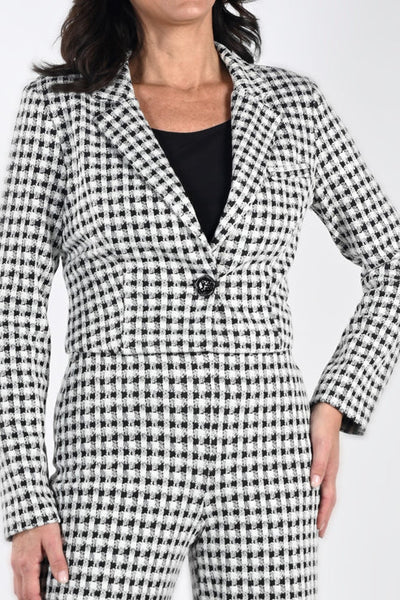 Frank Lyman Cropped Houndstooth Jacket 