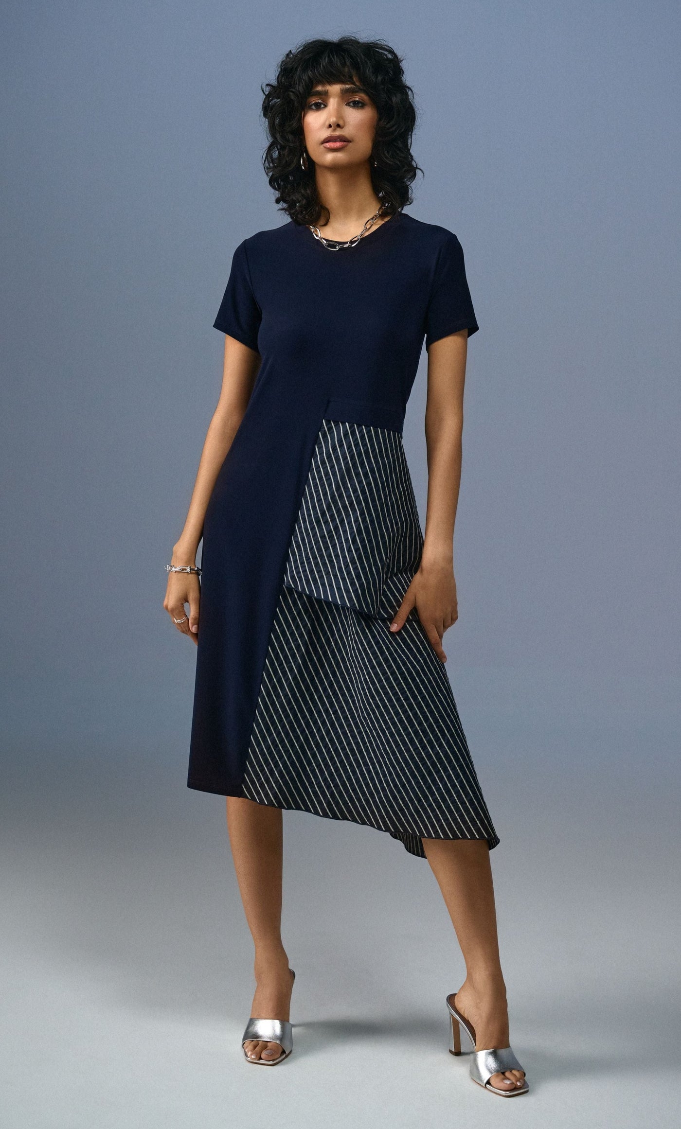 Joseph Ribkoff Silky Knit And Memory Asymmetrical Dress 