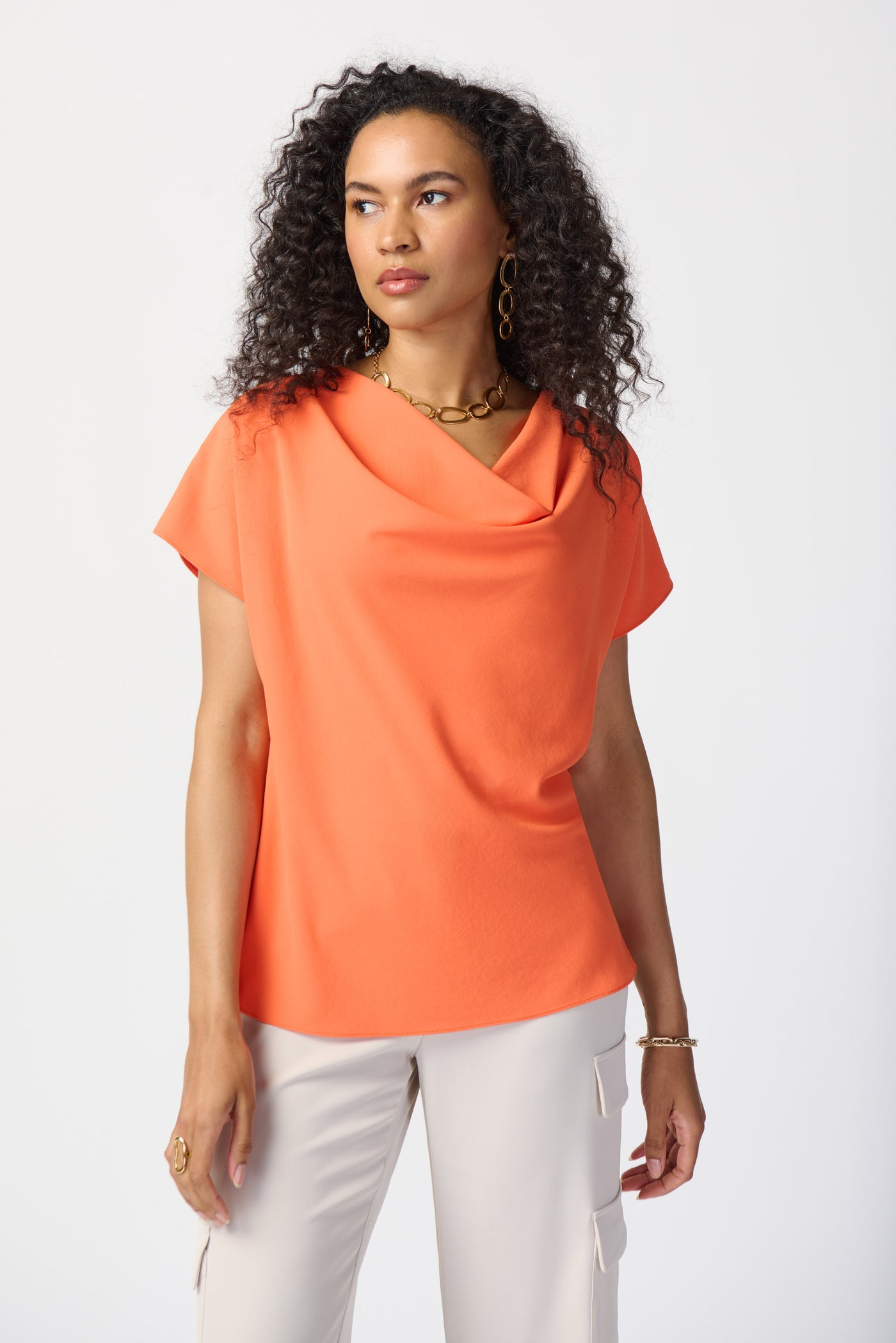 Joseph Ribkoff Woven Cowl Neck Top 