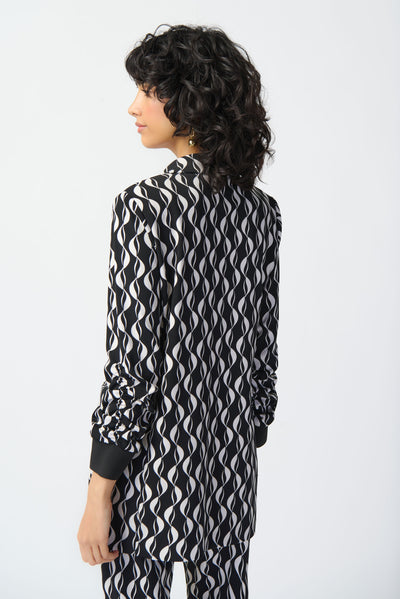 Joseph Ribkoff Geometric Print Silky Knit Blazer 