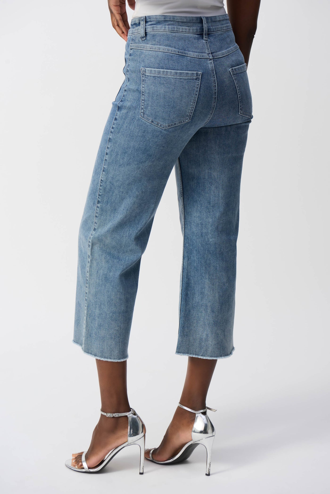 Culotte Jeans With Embellished Front Seam Joseph Ribkoff