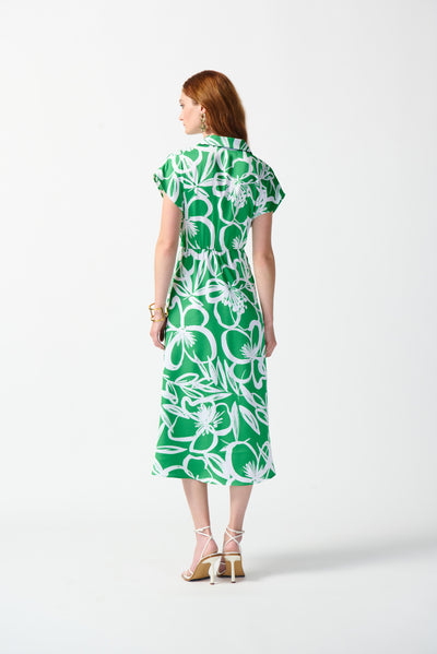 Satin Floral Print Flowy Wrap Dress Joseph Ribkoff