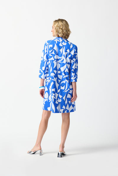 Joseph Ribkoff Woven Abstract Print Trapeze Dress 