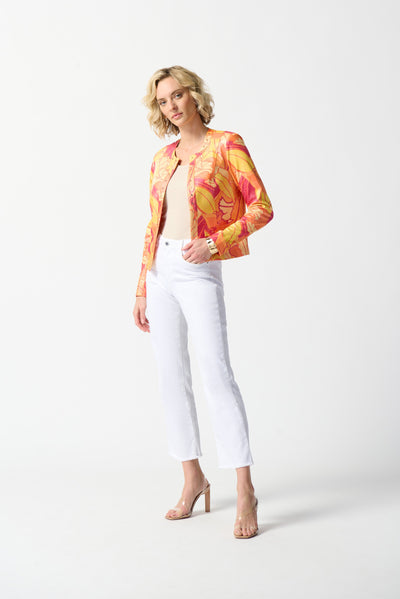 Foiled Suede Floral Print Fitted Jacket Joseph Ribkoff