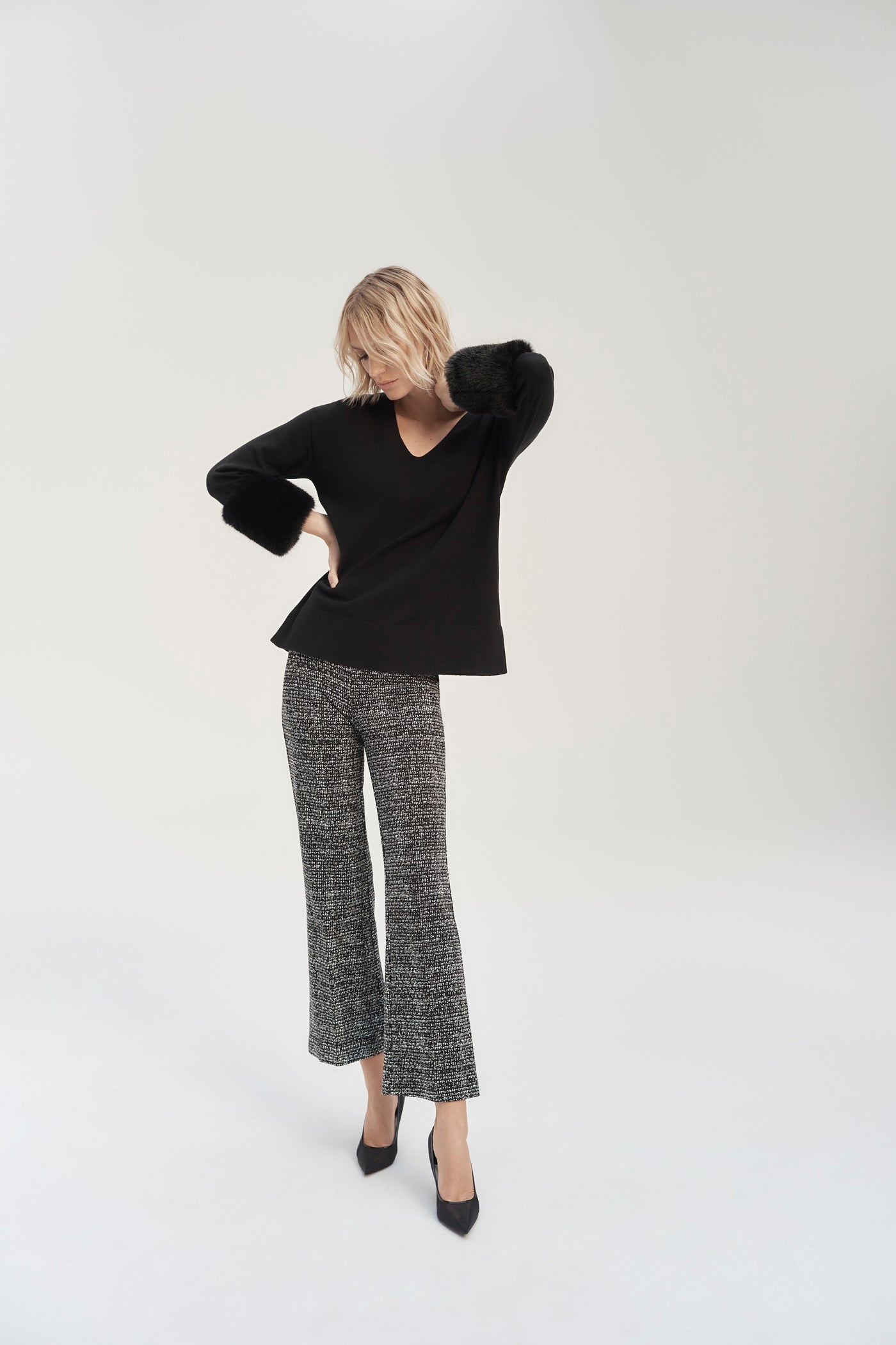 Jacquard Knit Abstract Print Pants Joseph Ribkoff