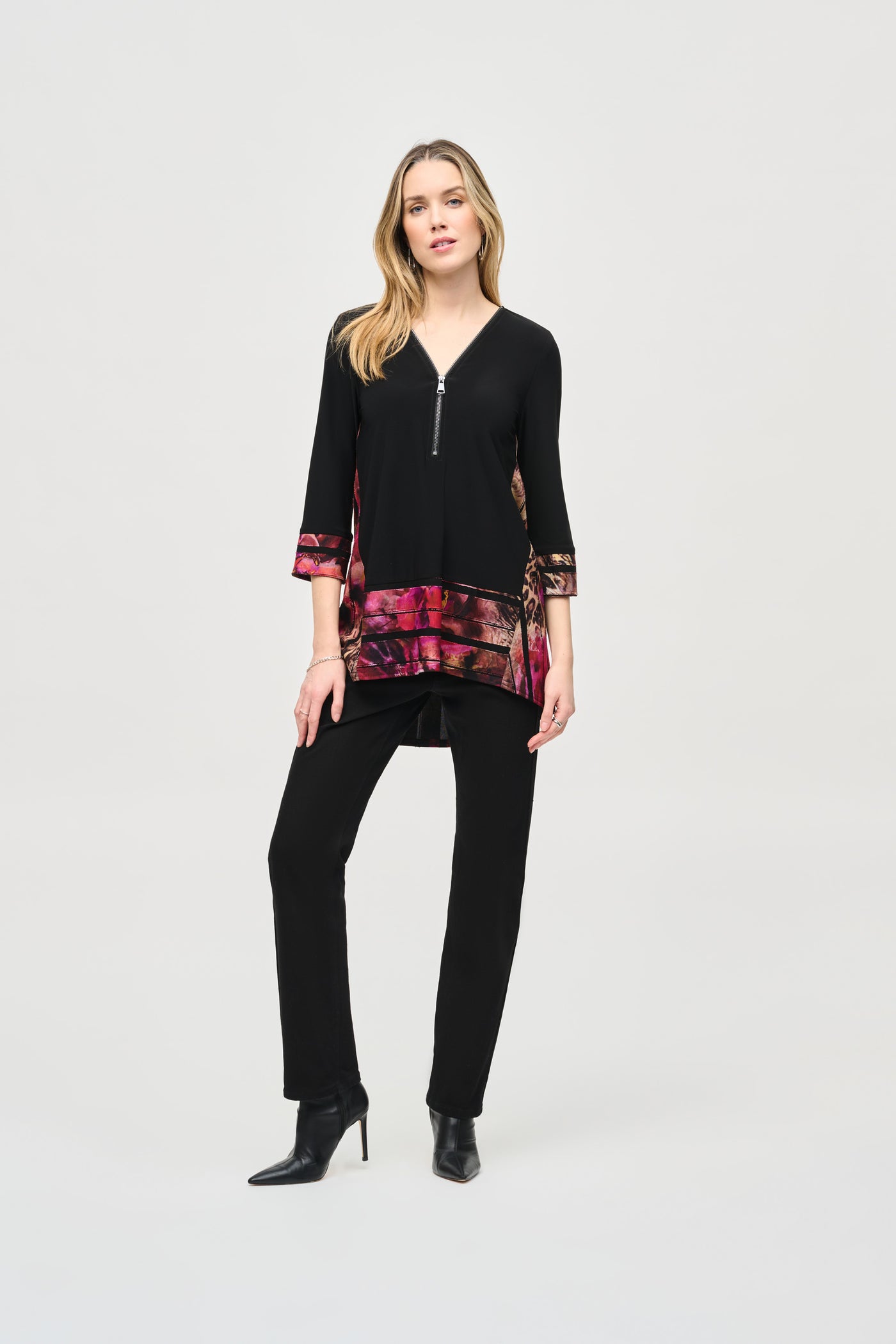 Silky Knit With Abstract Burnout Tunic Joseph Ribkoff