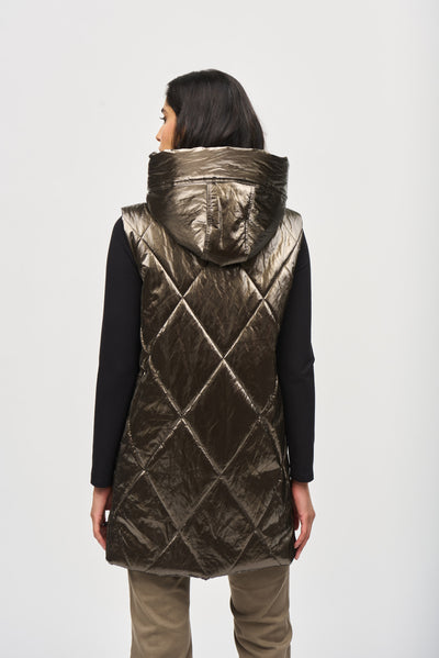 Quilted Hooded Puffer Vest Joseph Ribkoff