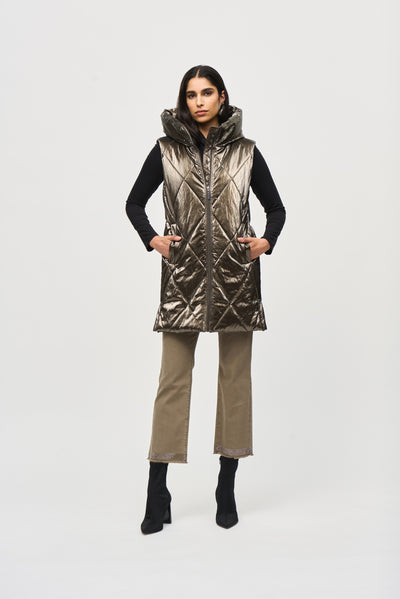 Quilted Hooded Puffer Vest Joseph Ribkoff