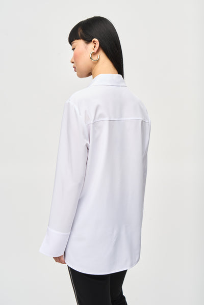 Woven Button-Down Blouse With Pockets Joseph Ribkoff