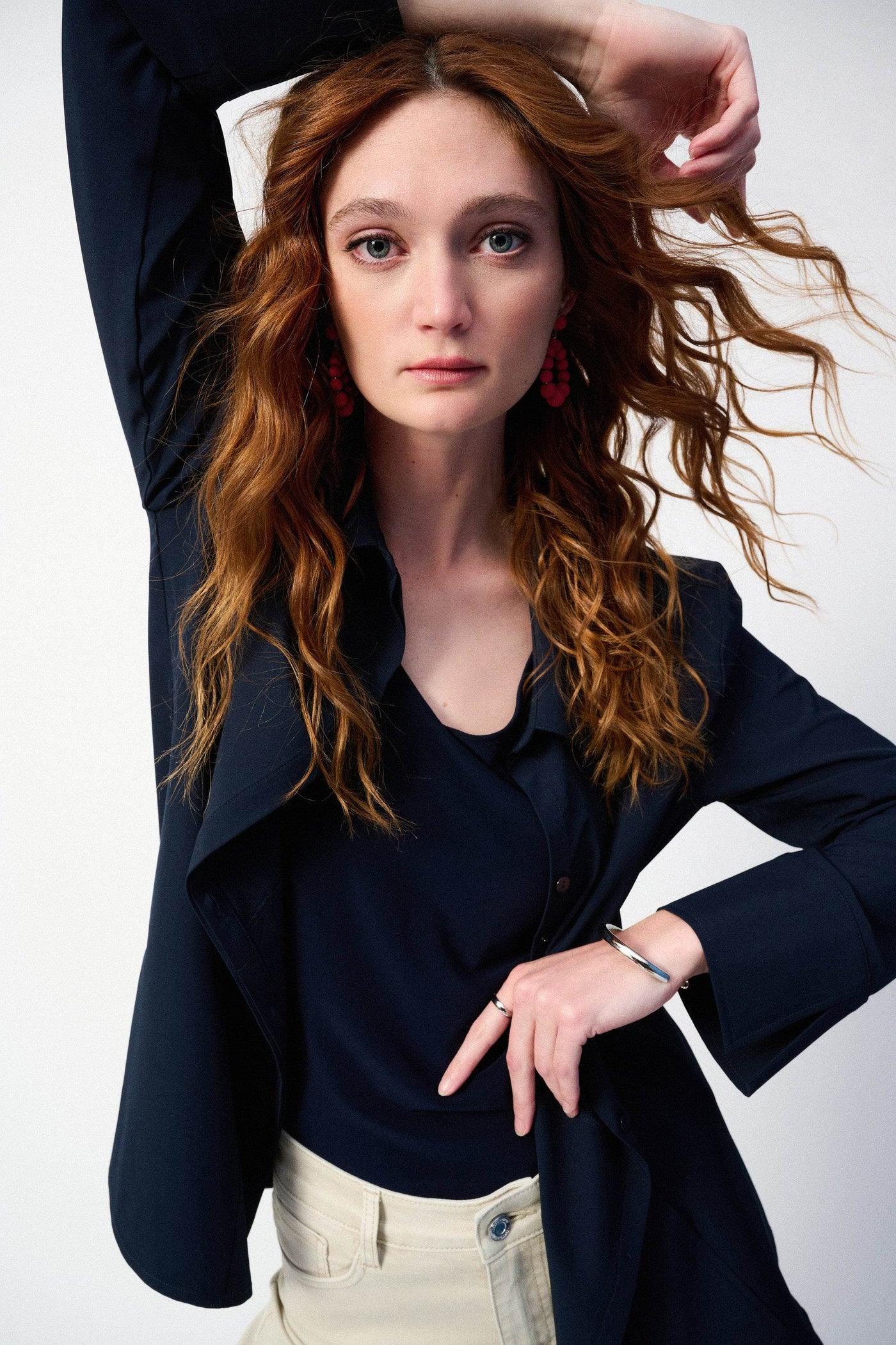 Woven Button-Down Blouse With Pockets - Dream Pants