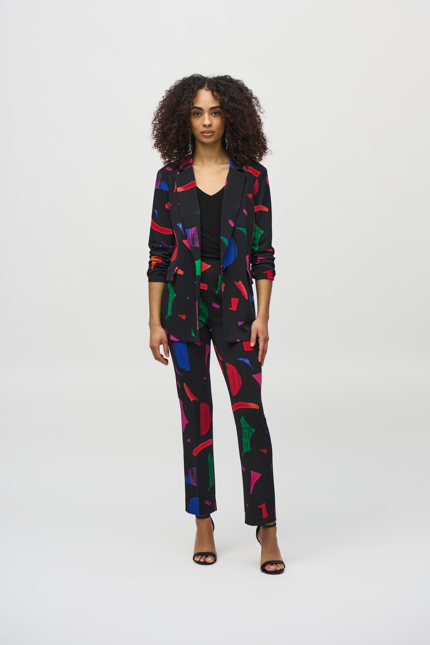 Silky Knit Abstract Print Blazer Joseph Ribkoff