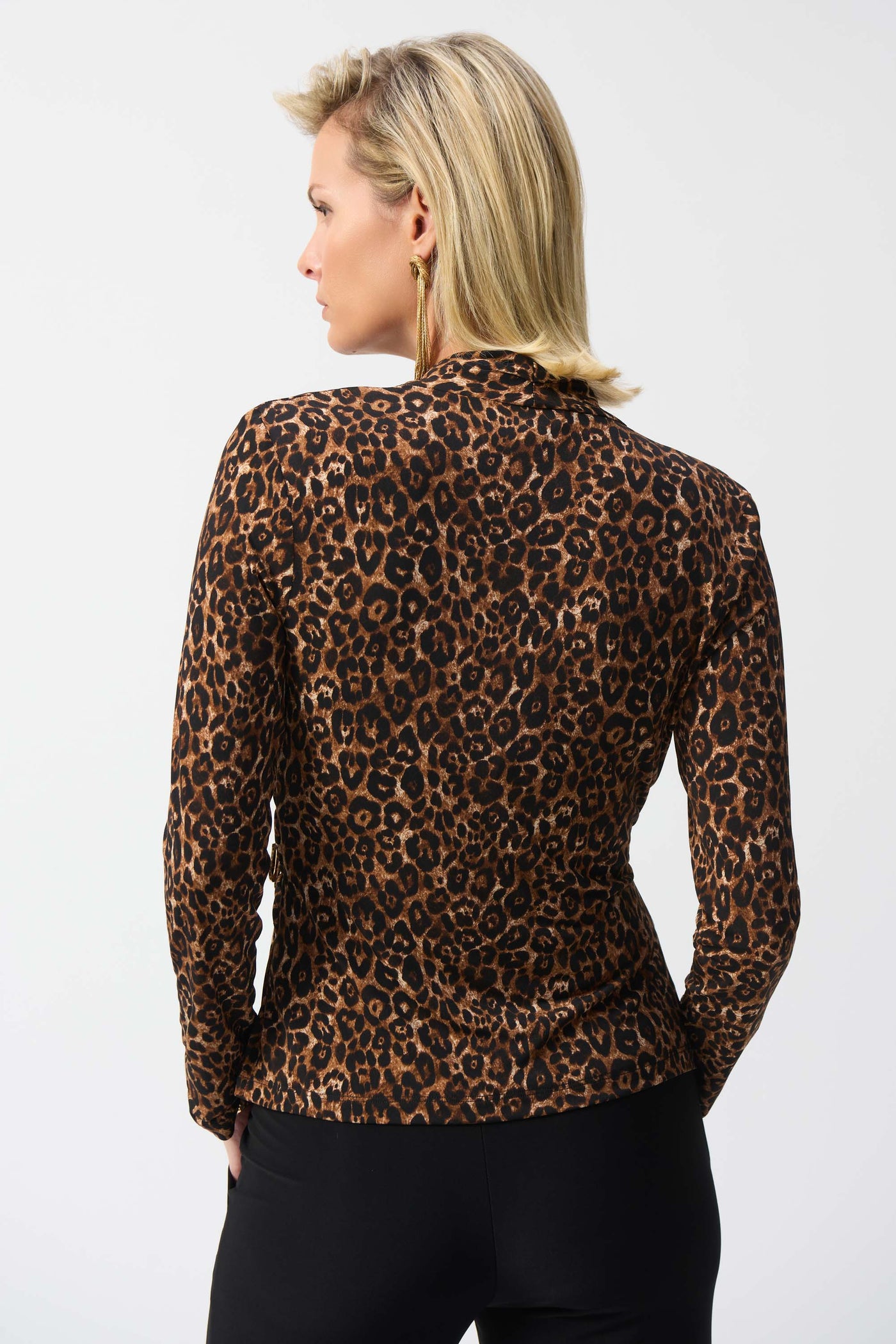 Silky Knit Animal Print Fitted Top Joseph Ribkoff