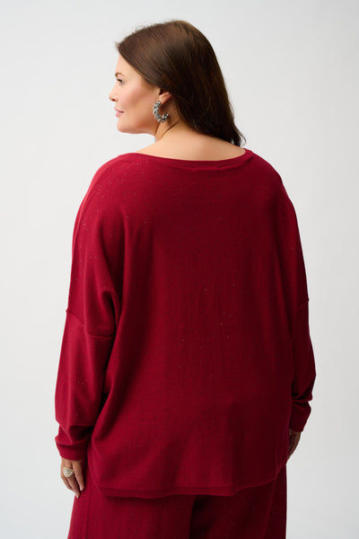 Sequined Sweater Knit Boxy Top Joseph Ribkoff