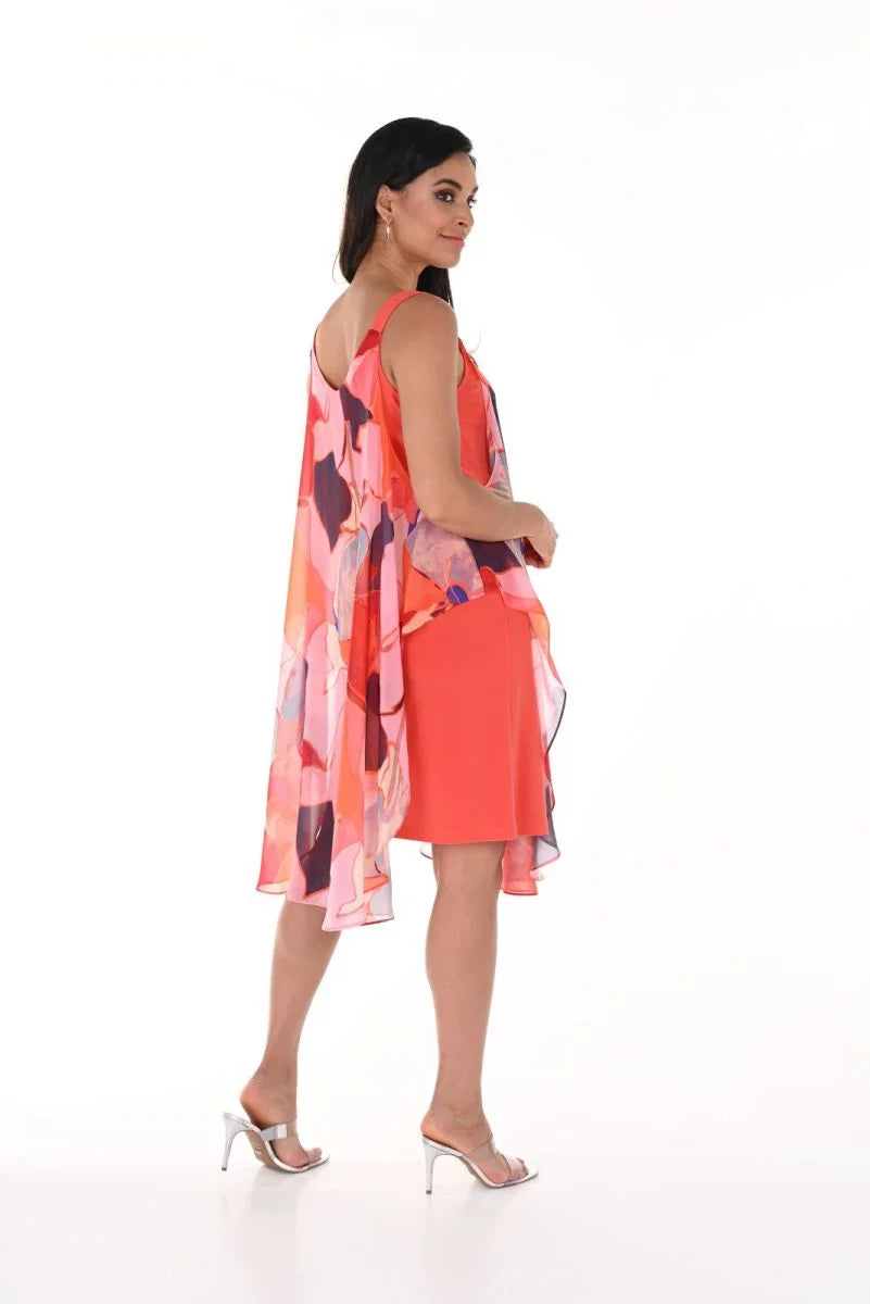 Frank Lyman Abstract Print Chiffon Dress 