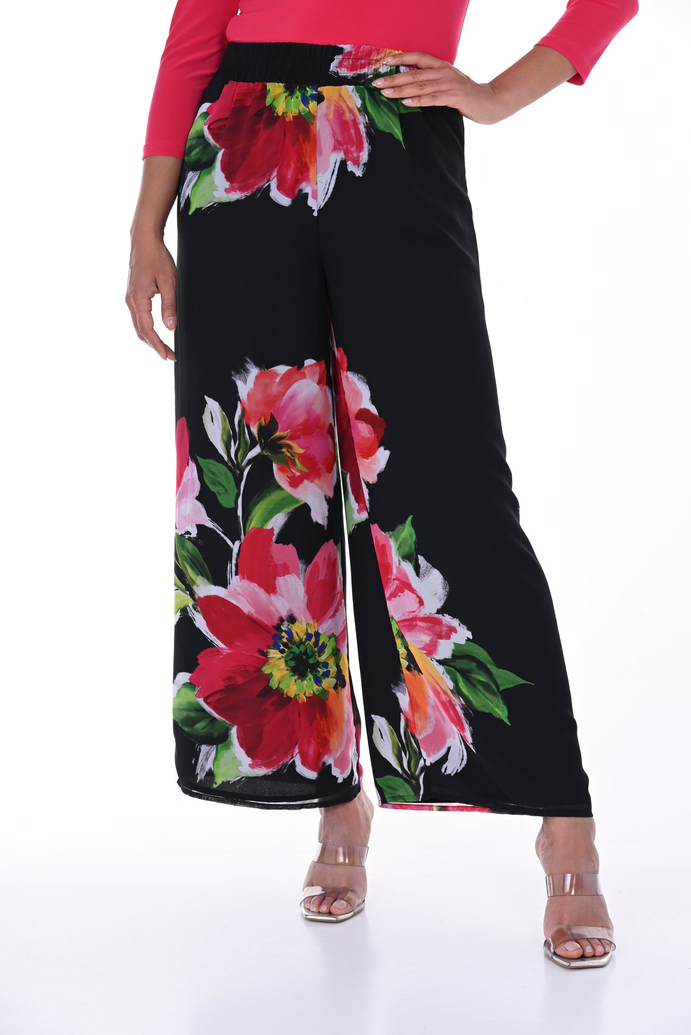 Frank Lyman Floral Chiffon Pants 