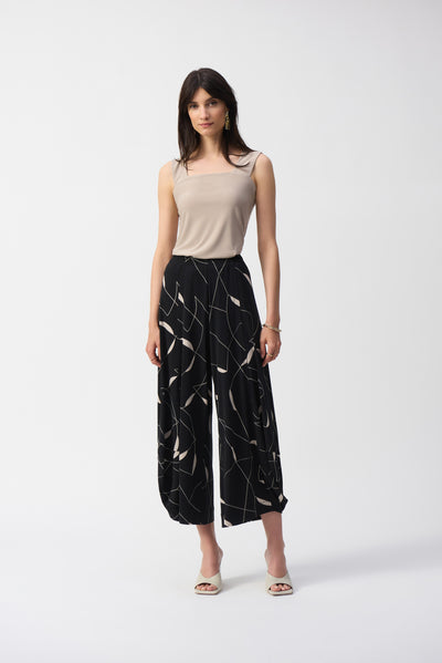 Silky Knit Geometric Print Culotte Pants Joseph Ribkoff