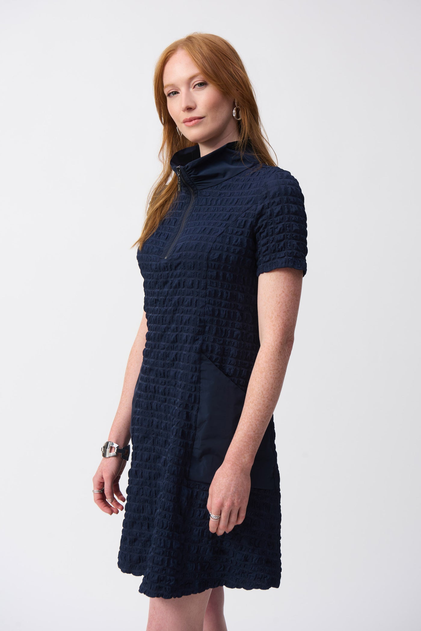 Bubble Jacquard A-Line Dress Joseph Ribkoff