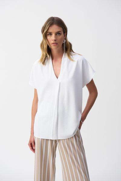 Textured Woven Straight Top Joseph Ribkoff