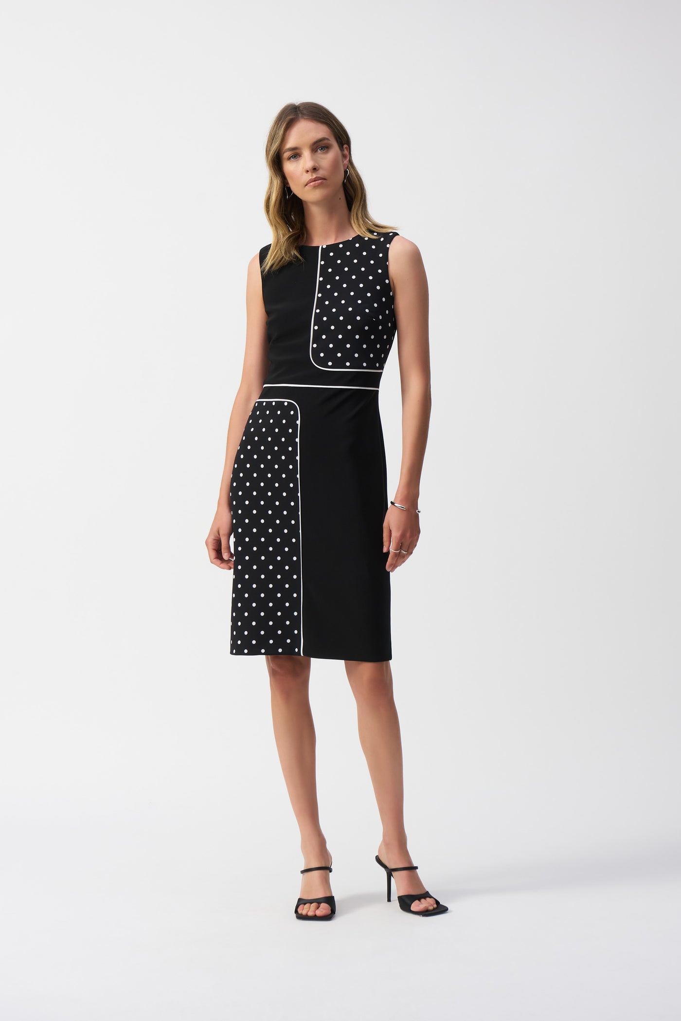 Silky Knit Dot Print Sleeveless Sheath Dress Joseph Ribkoff