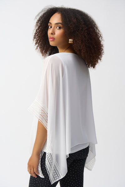 Chiffon And Silky Knit Poncho Top Joseph Ribkoff