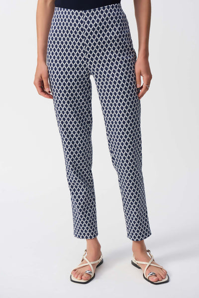 Jacquard Geometric Print Slim Fit Pants Joseph Ribkoff