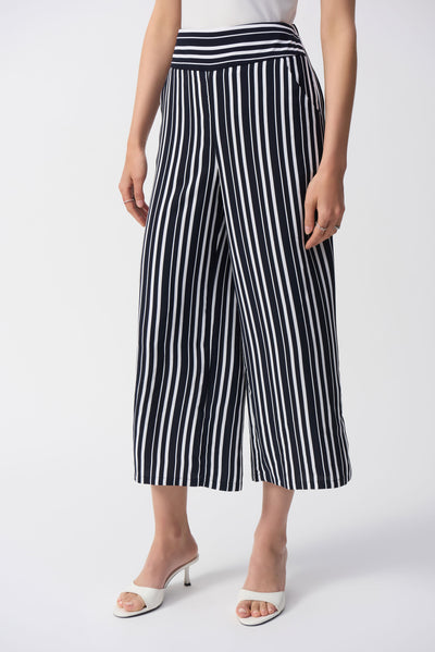 Woven Stripe Print Culotte Pants Joseph Ribkoff