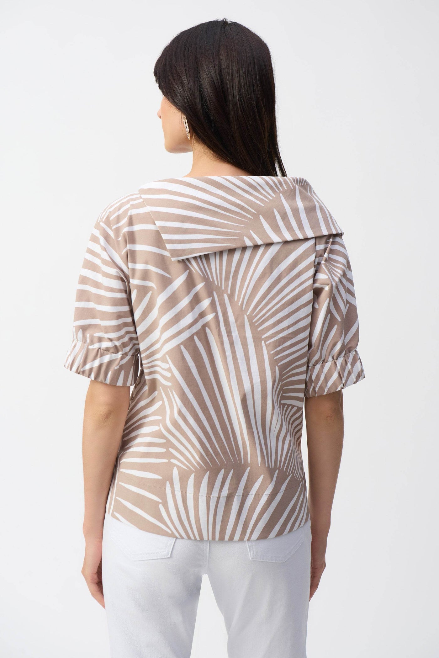 Stretch Poplin Tropical Print Boxy Top - Dream Pants