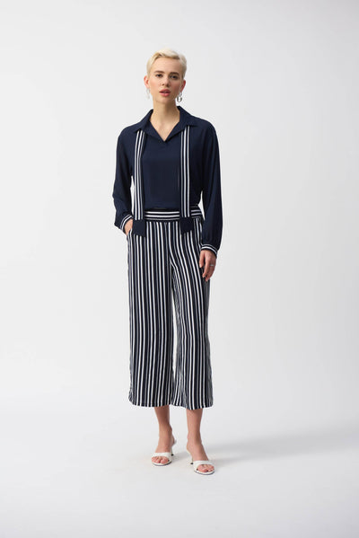 Georgette Top with Woven Stripe Scarf - Dream Pants