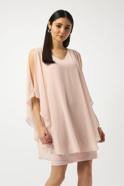 Signature Chiffon and Silky Knit Layered Dress Joseph Ribkoff