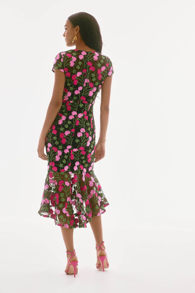 Signature Novelty Floral Embroidered Flounce Dress - Dream Pants