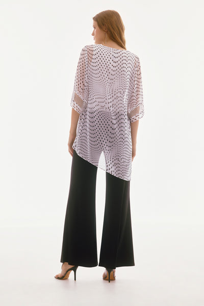 Signature Chiffon Dot Print Layered Top Joseph Ribkoff