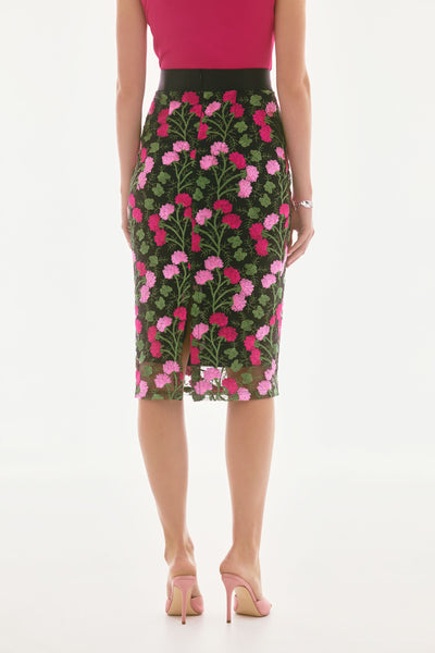 Novelty Floral Embroidered Pencil Skirt Joseph Ribkoff