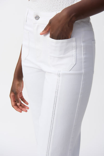 Culotte Jeans With Embellished Front Seam Joseph Ribkoff