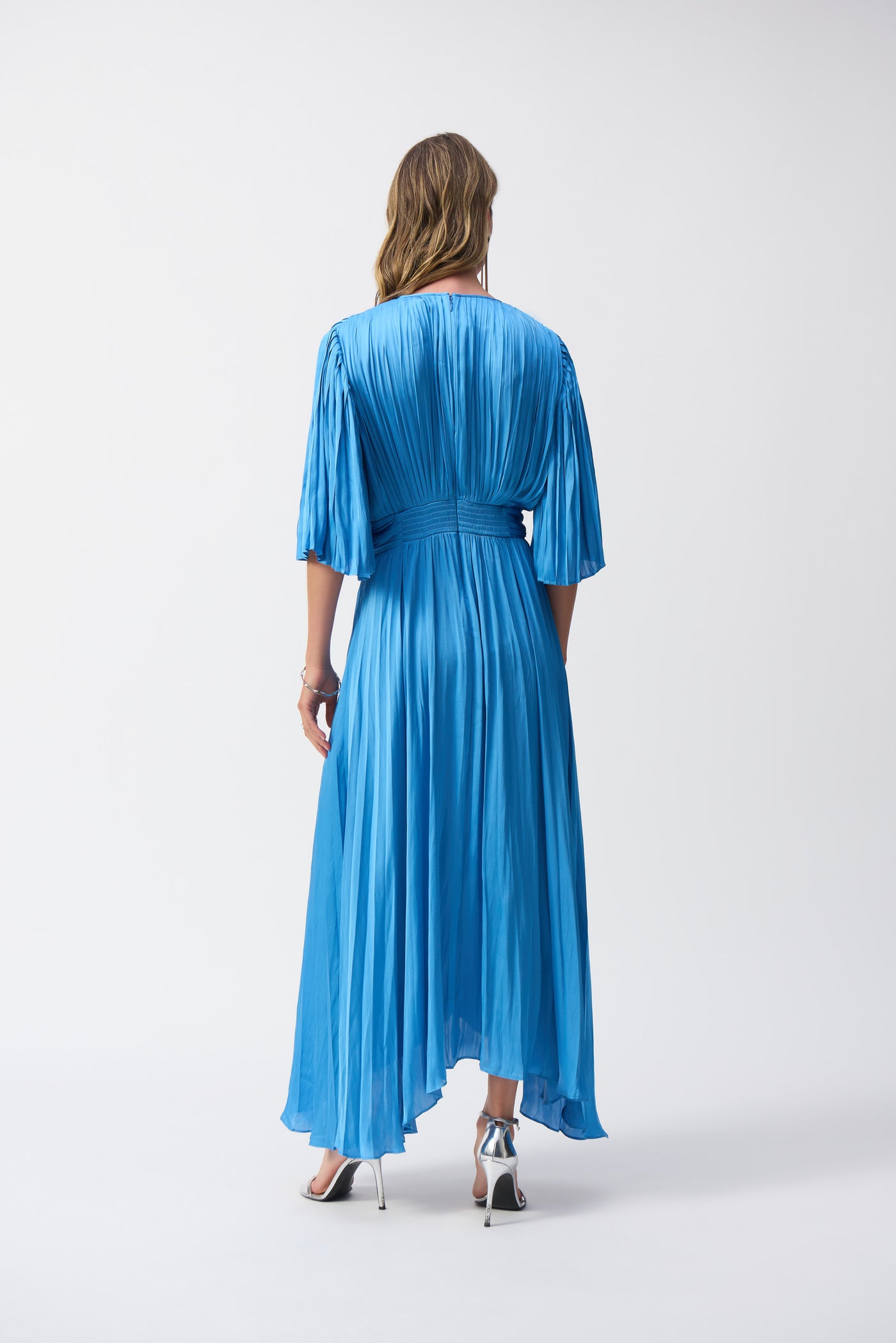 Pleated Satin Midi Dress Joseph Ribkoff