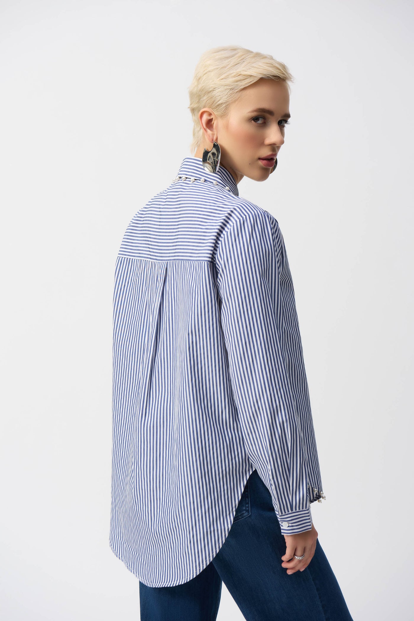 Striped Stretch Cotton Shirt Joseph Ribkoff