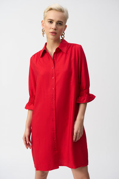 Poplin Button-Front Shirt Dress Joseph Ribkoff