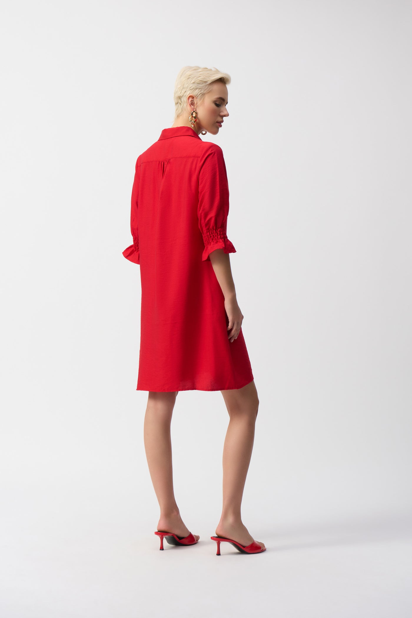 Poplin Button-Front Shirt Dress Joseph Ribkoff