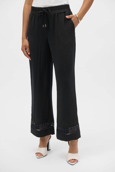 Gauze Wide-Leg Pants With Guipure Trim - Dream Pants