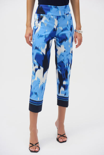 Millennium Tropical Print Cropped Pull-On Pants