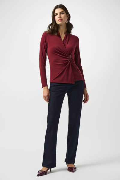 Moss Crepe Fitted Wrap Top - Dream Pants