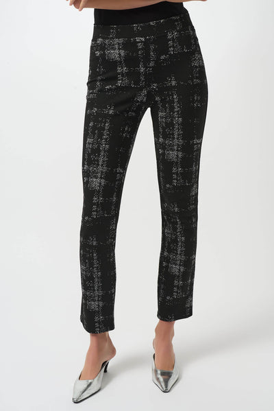 Jacquard Sweater Plaid Print Pull-On Pants - Dream Pants